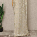 Pearl Ivory French Silk Chiffon Saree 5.5m