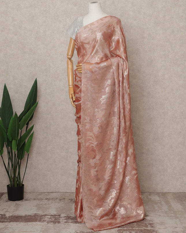 Dusty Rose Premium French Pure Silk Chiffon Saree Fabric – 5.5 Meters Length, Width 110 Cms, Made in France-D25624 Regal Fabrics