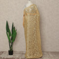 Gold French Metallic Chantilly Lace Saree