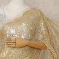 Gold French Metallic Chantilly Lace Saree