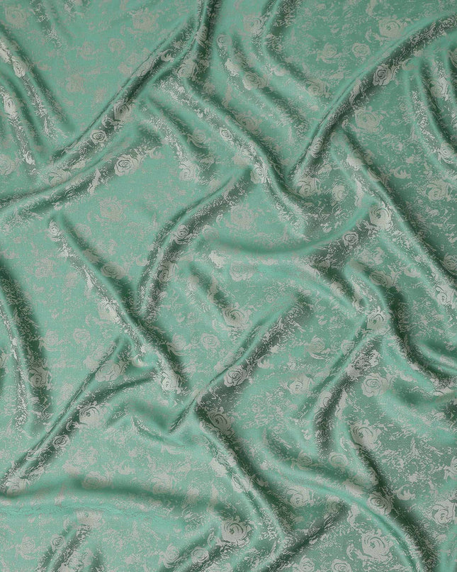 Mint Emerald Floral Silk Satin Fabric 110cm