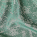 Mint Emerald Floral Silk Satin Fabric 110cm