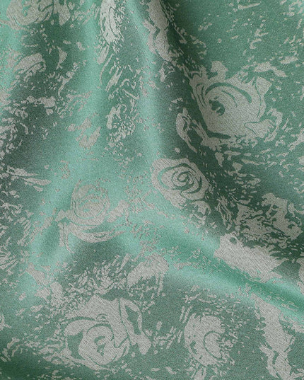 Mint Emerald Floral Silk Satin Fabric 110cm