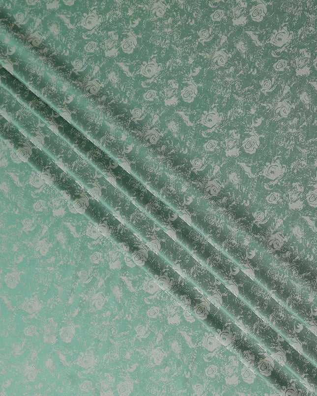 Mint Emerald Floral Silk Satin Fabric 110cm