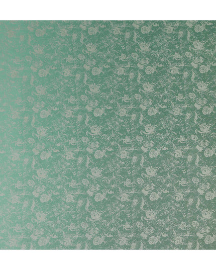 Mint Emerald Floral Silk Satin Fabric 110cm