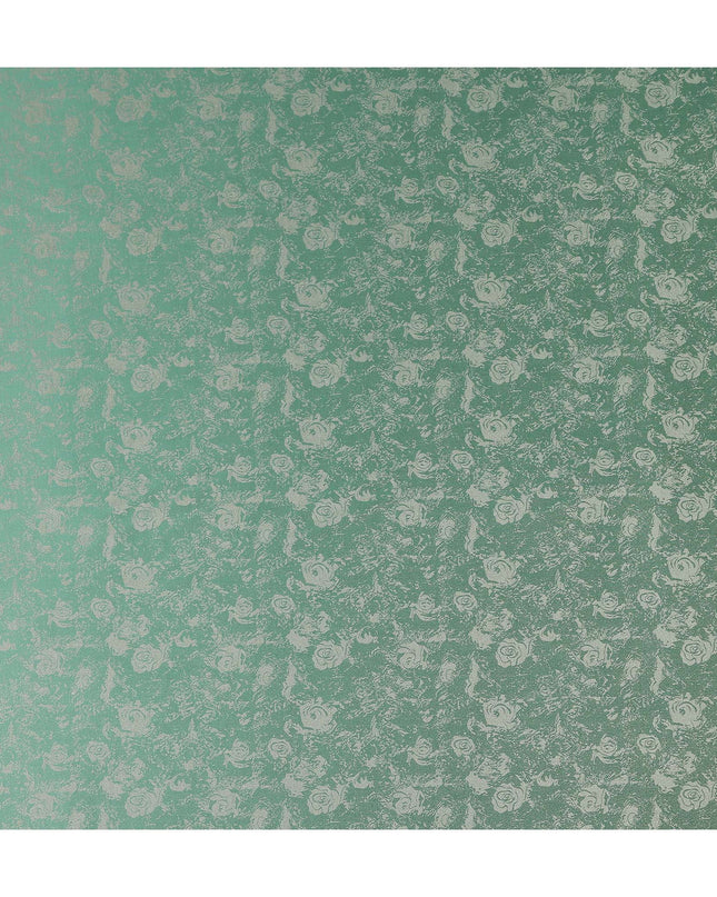 Mint Emerald Floral Silk Satin Fabric 110cm