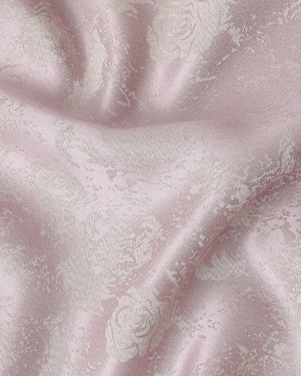 Dusty Mauve Floral Silk Satin Fabric 110cm
