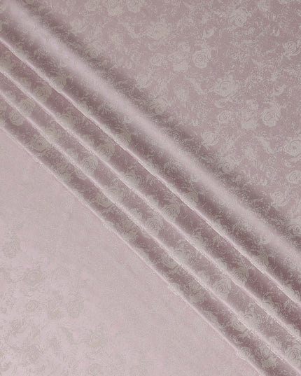 Dusty Mauve Floral Silk Satin Fabric 110cm