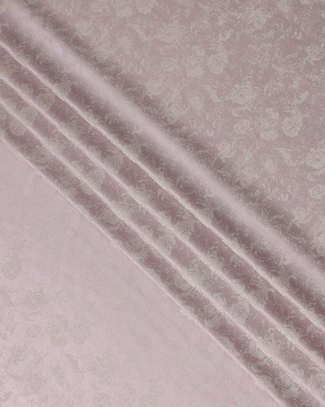 Dusty Mauve Floral Silk Satin Fabric 110cm