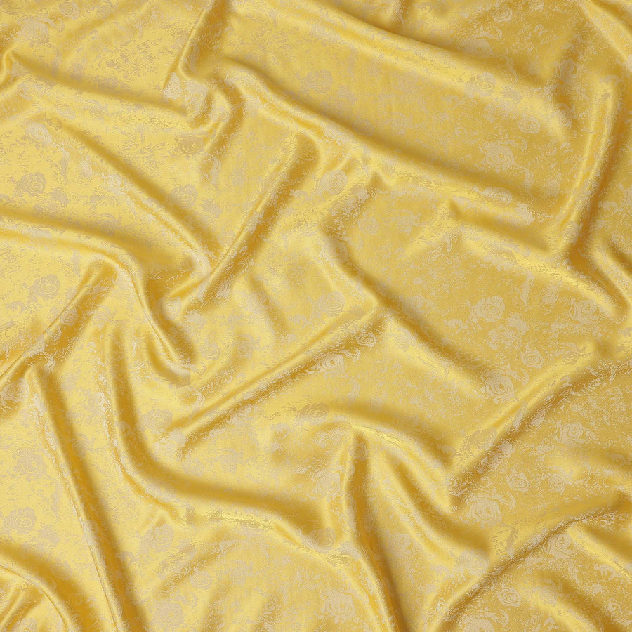 Golden Sunflower Floral Silk Satin Fabric 110cm