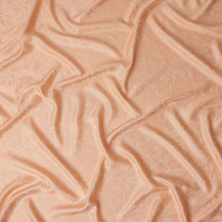 Apricot Peach Abstract Silk Satin Fabric 110cm