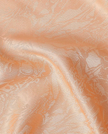 Apricot Peach Abstract Silk Satin Fabric 110cm