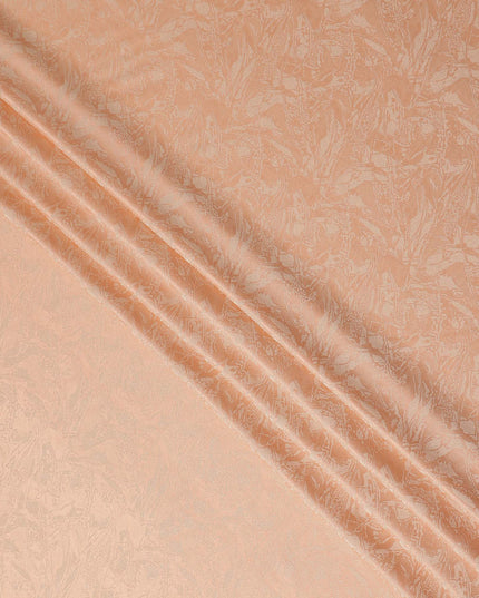 Apricot Peach Abstract Silk Satin Fabric 110cm