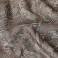 Mushroom Taupe Abstract Silk Satin Fabric 110cm