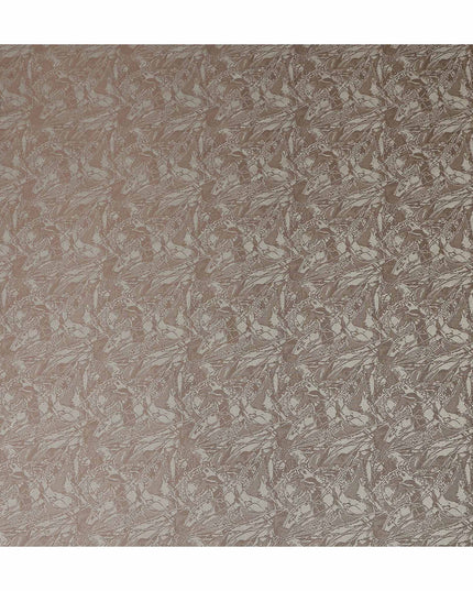 Mushroom Taupe Abstract Silk Satin Fabric 110cm