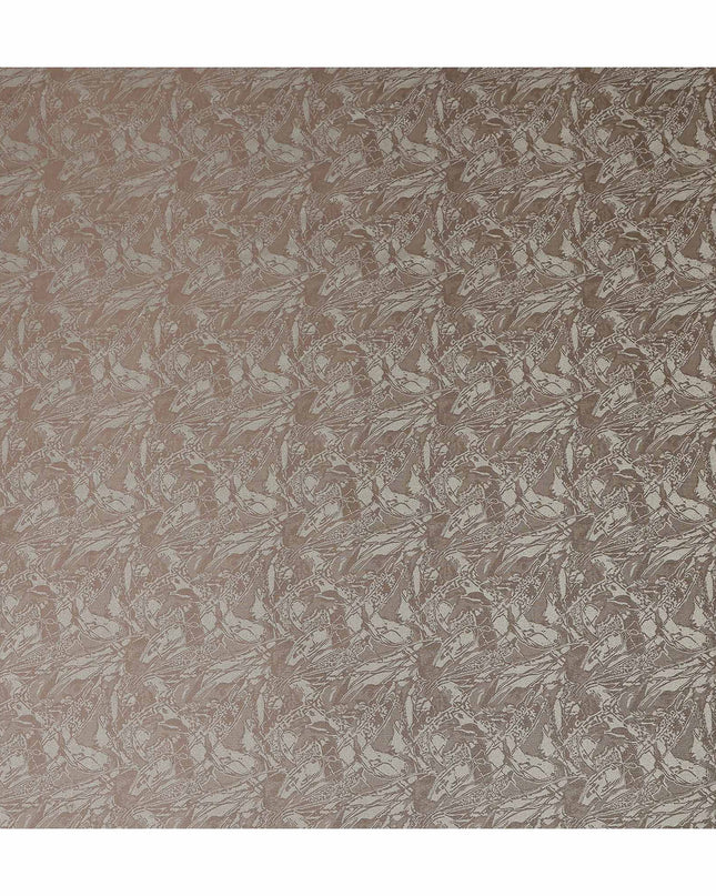 Mushroom Taupe Abstract Silk Satin Fabric 110cm