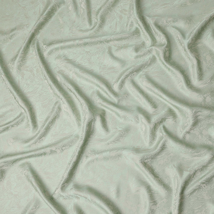 Sage Mint Abstract Silk Satin Fabric 110cm