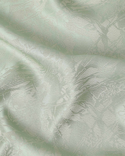 Sage Mint Abstract Silk Satin Fabric 110cm