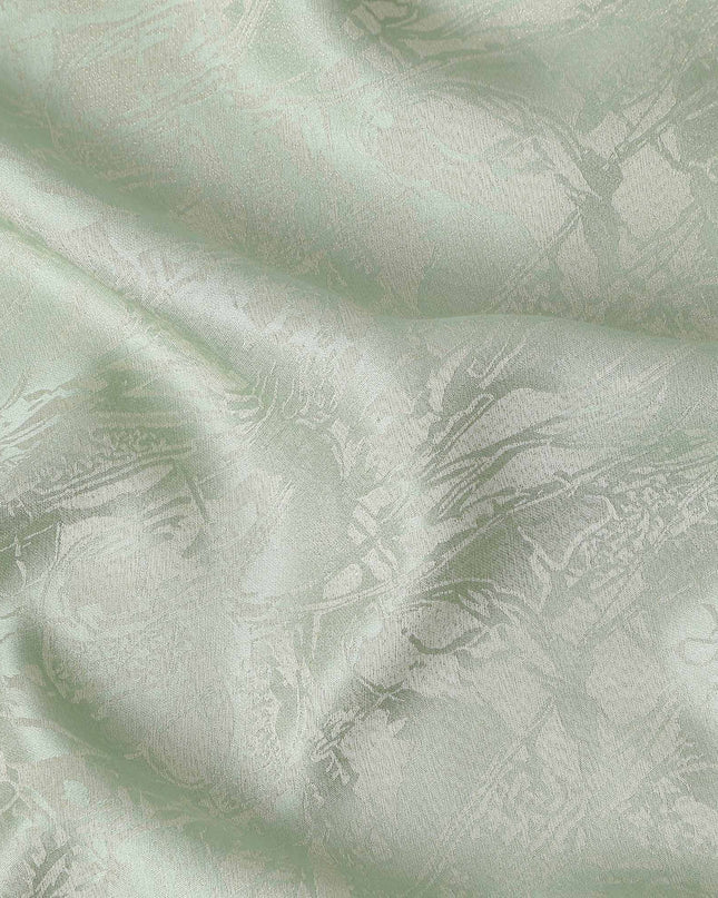 Sage Mint Abstract Silk Satin Fabric 110cm