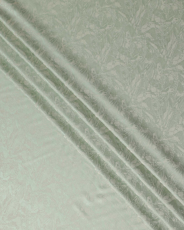 Sage Mint Abstract Silk Satin Fabric 110cm