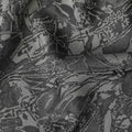 Charcoal Olive Abstract Silk Satin Fabric 110cm