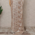 Champagne Pink Premium French Metallic Chantilly Lace Saree, Width 110 Cms, Length 5.5 Mtrs, Imported from France-D25693