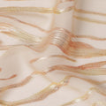 Champagne Beige Premium Pure Silk Chiffon Fabric with Metallic Lurex Design 110 Cms Width, Made in South Korea-D25858