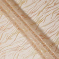 Champagne Beige Premium Pure Silk Chiffon Fabric with Metallic Lurex Design 110 Cms Width, Made in South Korea-D25858