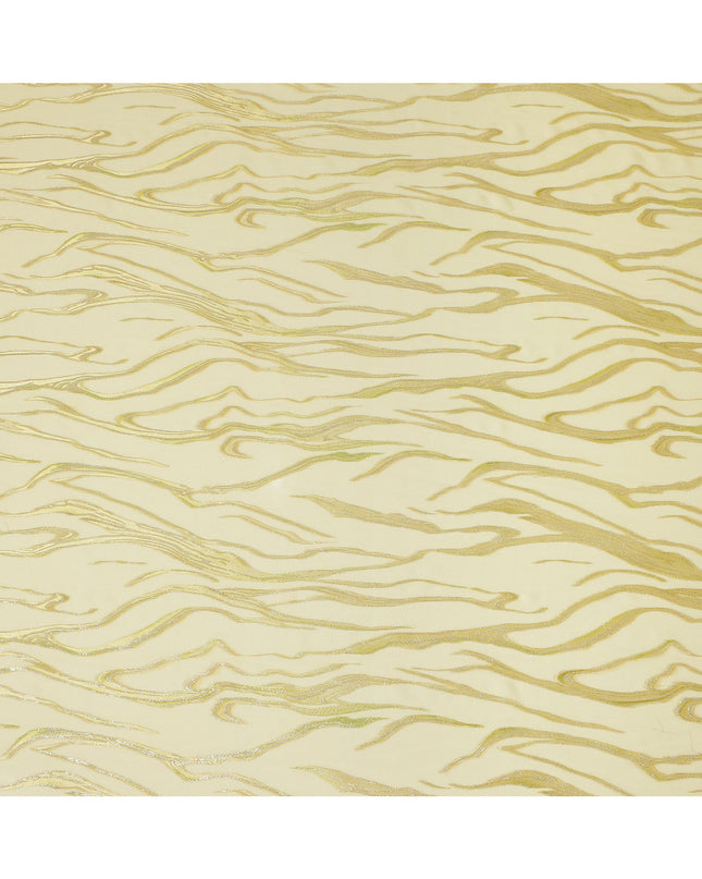 Lemon Yellow Premium Pure Silk Chiffon Fabric with Metallic Lurex Design 110 Cms Width, Made in South Korea-D25861