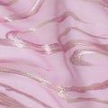 Baby Pink Premium Pure Silk Chiffon Fabric with Metallic Lurex Design 110 Cms Width, Made in South Korea-D25859