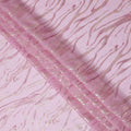 Baby Pink Premium Pure Silk Chiffon Fabric with Metallic Lurex Design 110 Cms Width, Made in South Korea-D25859