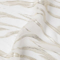 Ivory White Premium Pure Silk Chiffon Fabric with Metallic Lurex Design 110 Cms Width, Made in South Korea-D25860