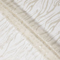 Ivory White Premium Pure Silk Chiffon Fabric with Metallic Lurex Design 110 Cms Width, Made in South Korea-D25860