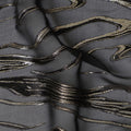 Black Premium Pure Silk Chiffon Fabric with Metallic Lurex Design 110 Cms Width, Made in South Korea-D25857