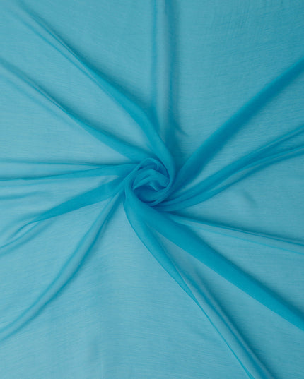 Turquoise Cyan Blue Silk Chiffon Fabric 110cm | Regal Fabric