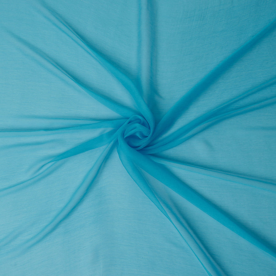 Turquoise Cyan Blue Silk Chiffon Fabric 110cm | Regal Fabric