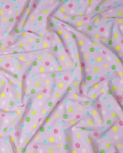 Lilac Lavender Polka Dot Pure Cotton Voile 110cm