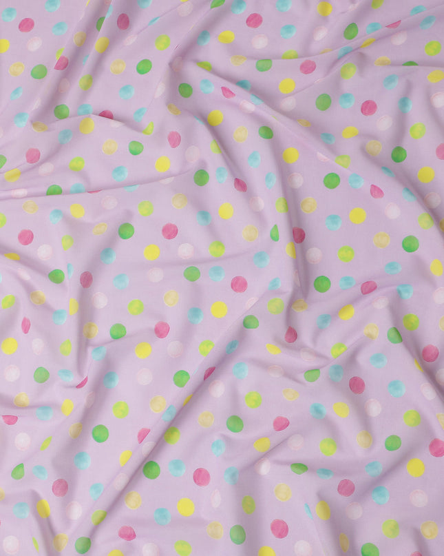Lilac Lavender Polka Dot Pure Cotton Voile 110cm