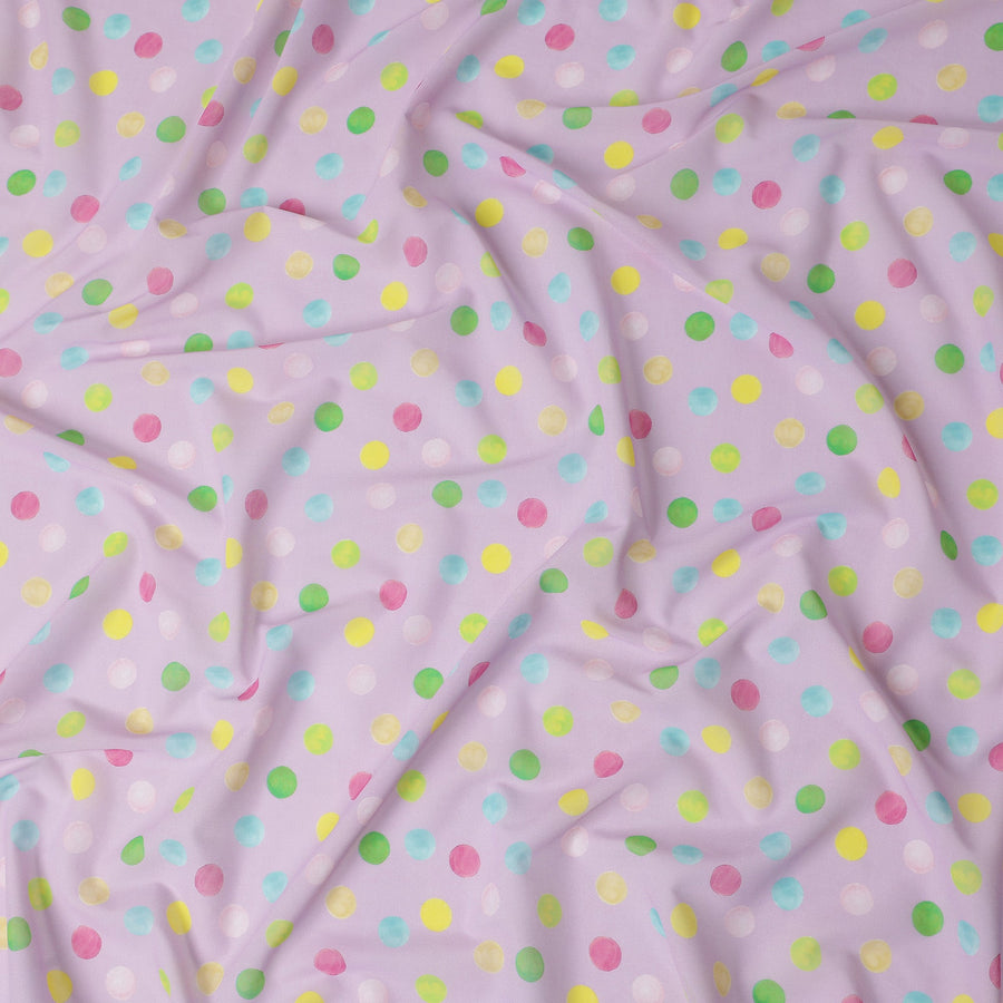 Lilac Lavender Polka Dot Pure Cotton Voile 110cm