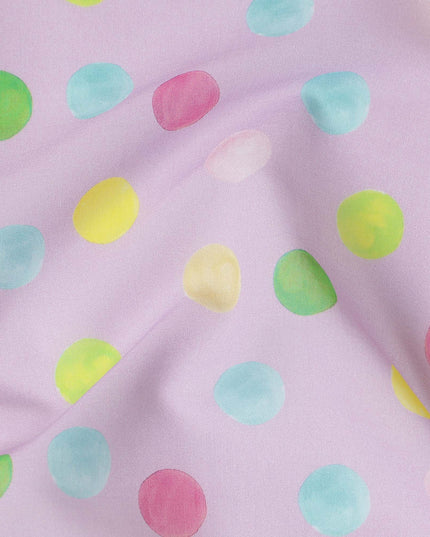 Lilac Lavender Polka Dot Pure Cotton Voile 110cm