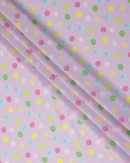 Lilac Lavender Polka Dot Pure Cotton Voile 110cm
