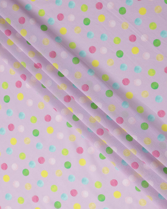 Lilac Lavender Polka Dot Pure Cotton Voile 110cm