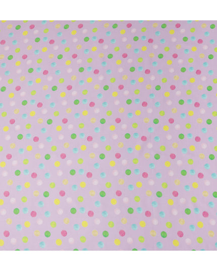 Lilac Lavender Polka Dot Pure Cotton Voile 110cm