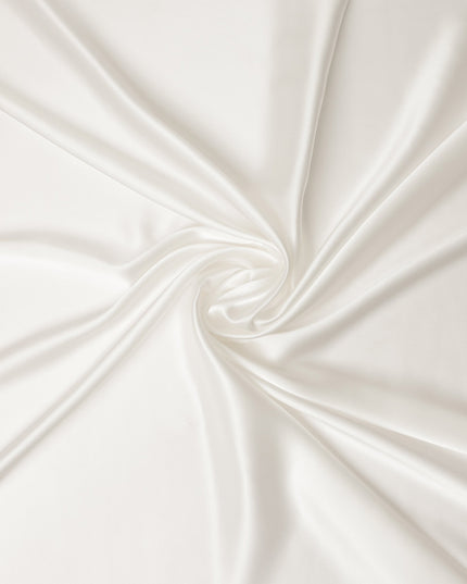 Ivory White Premium Pure Silk Satin Fabric Solid Plain Smooth Finish 110 Cms Wide Luxury Dressmaking Material From China-D27489