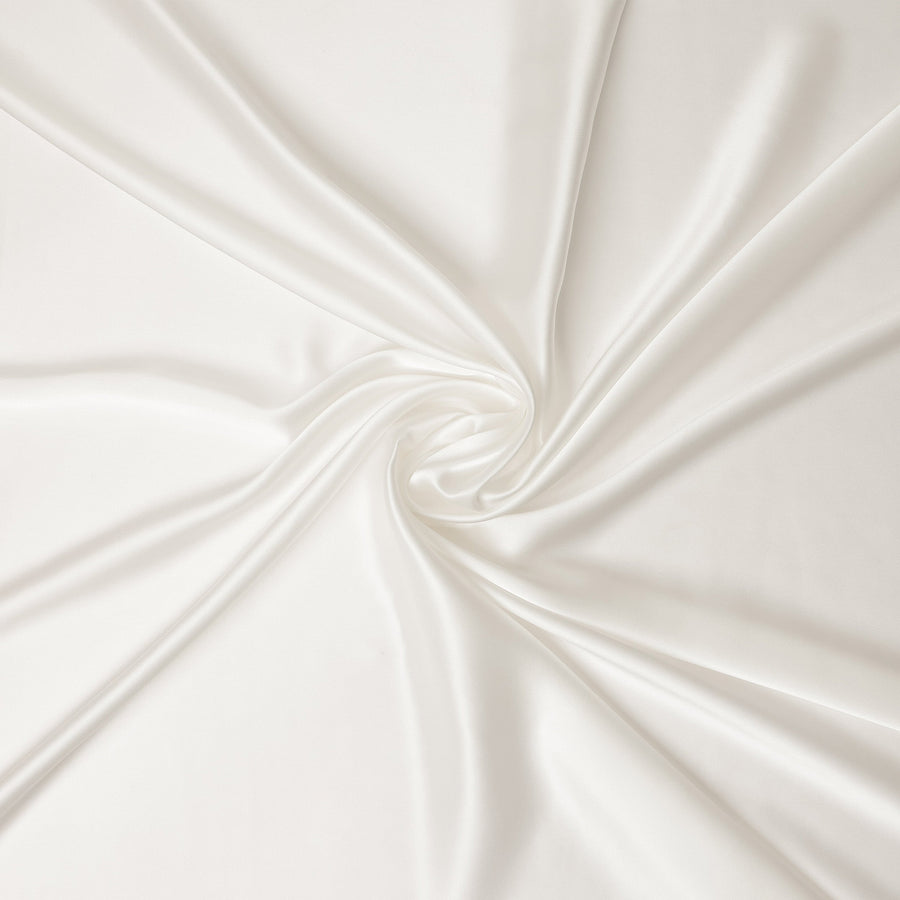 Ivory White Premium Pure Silk Satin Fabric Solid Plain Smooth Finish 110 Cms Wide Luxury Dressmaking Material From China-D27489