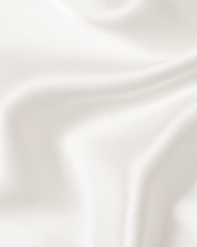 Ivory White Premium Pure Silk Satin Fabric Solid Plain Smooth Finish 110 Cms Wide Luxury Dressmaking Material From China-D27489
