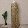 Olive Premium French Metallic Chantilly Lace Saree – 5.5 Meters Fabric Length, Width 110 cm, Imported from France  & Blouse Not Included-D26574 Regal Fabrics
