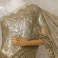 Olive Premium French Metallic Chantilly Lace Saree – 5.5 Meters Fabric Length, Width 110 cm, Imported from France  & Blouse Not Included-D26574 Regal Fabrics