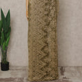 Olive Premium French Metallic Chantilly Lace Saree – 5.5 Meters Fabric Length, Width 110 cm, Imported from France  & Blouse Not Included-D26574 Regal Fabrics