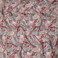 Dusty Pink Grey Floral Printed Viscose Crepe Fabric 110 Cms Width India-D27732